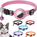 Collar reflectante para gatos con soporte AirTag y cascabel